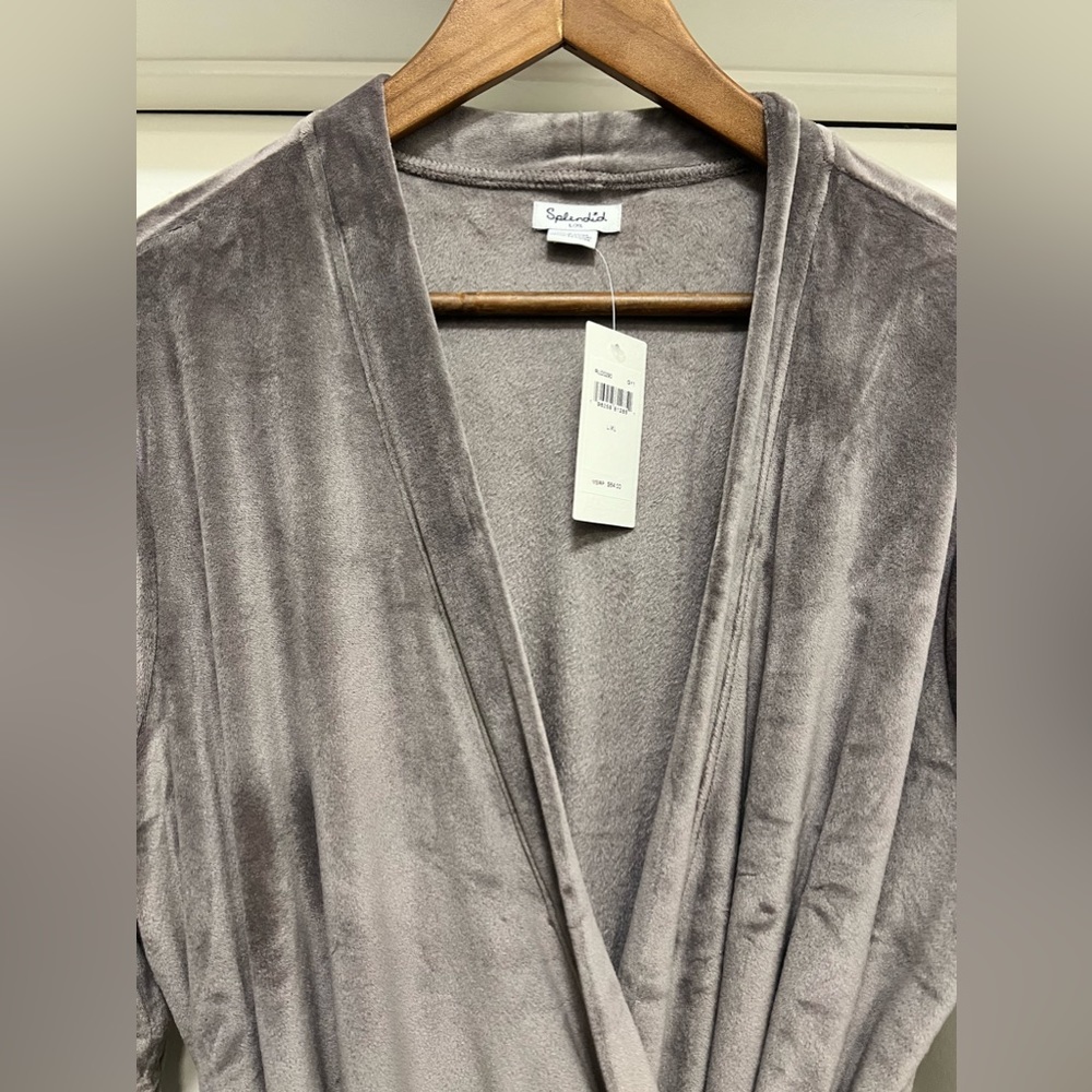 NWT Splendid Velour Short Robe in Mauve - Picture 5 of 8